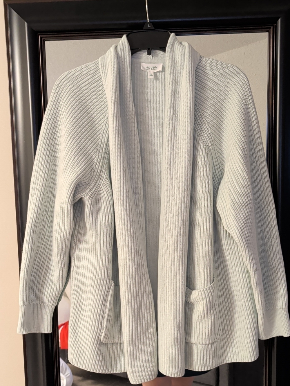 Haven Well Within Mint Green Ribbed Open-Front Chunky Cardigan